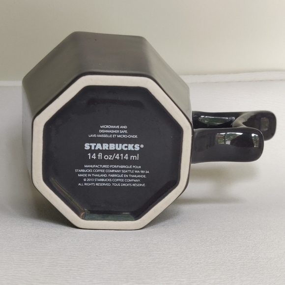 Starbucks Holiday 2013 Silver Metallic Gray Octagon Mug - Picture 4 of 6